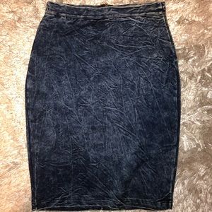 High waisted jean skirt
